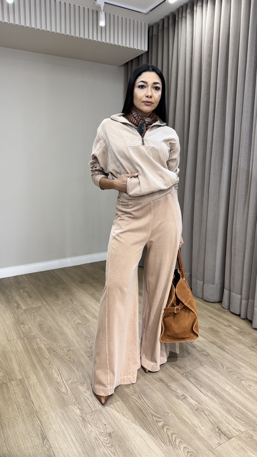 BLUSA MALHA COM ZIPER KHAKI