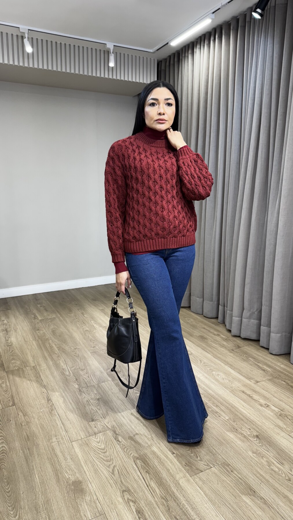 BLUSA TRICO VINHO