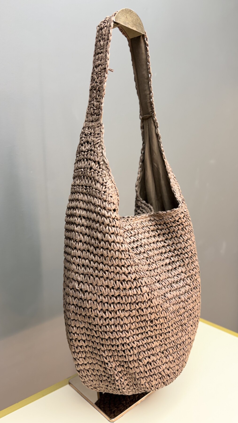 BOLSA DE PALHA SHOULDER MARROM